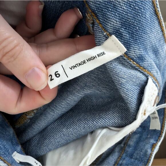 PacSun Light Blue Ripped Vintage High Waisted Denim Shorts - Picture 10 of 10